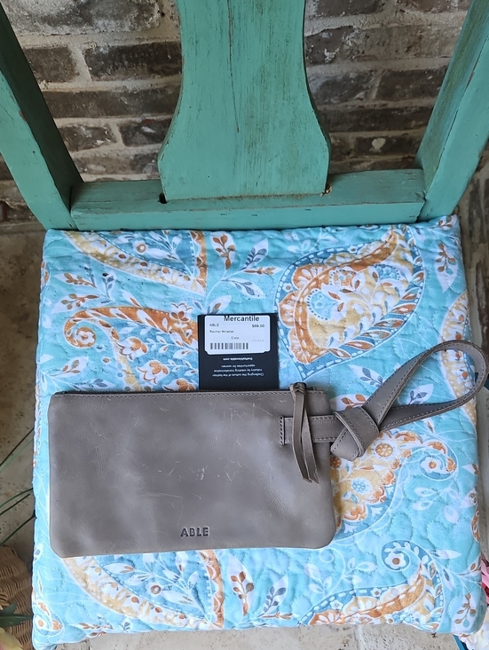 Able Handbags - NWT! Able Women's Slate Leather Wristlet Clutch